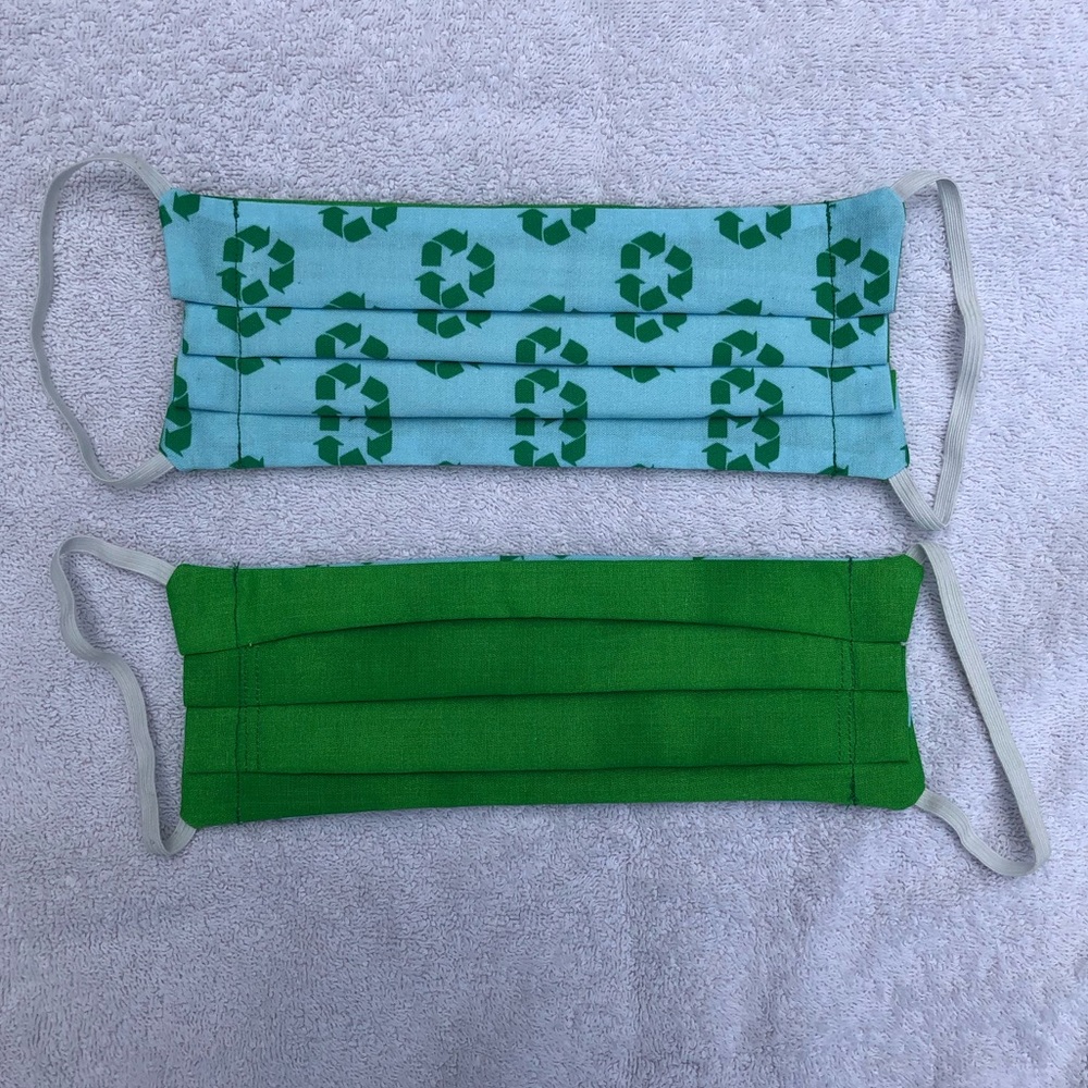 Blue Recycle Symbol Face Mask